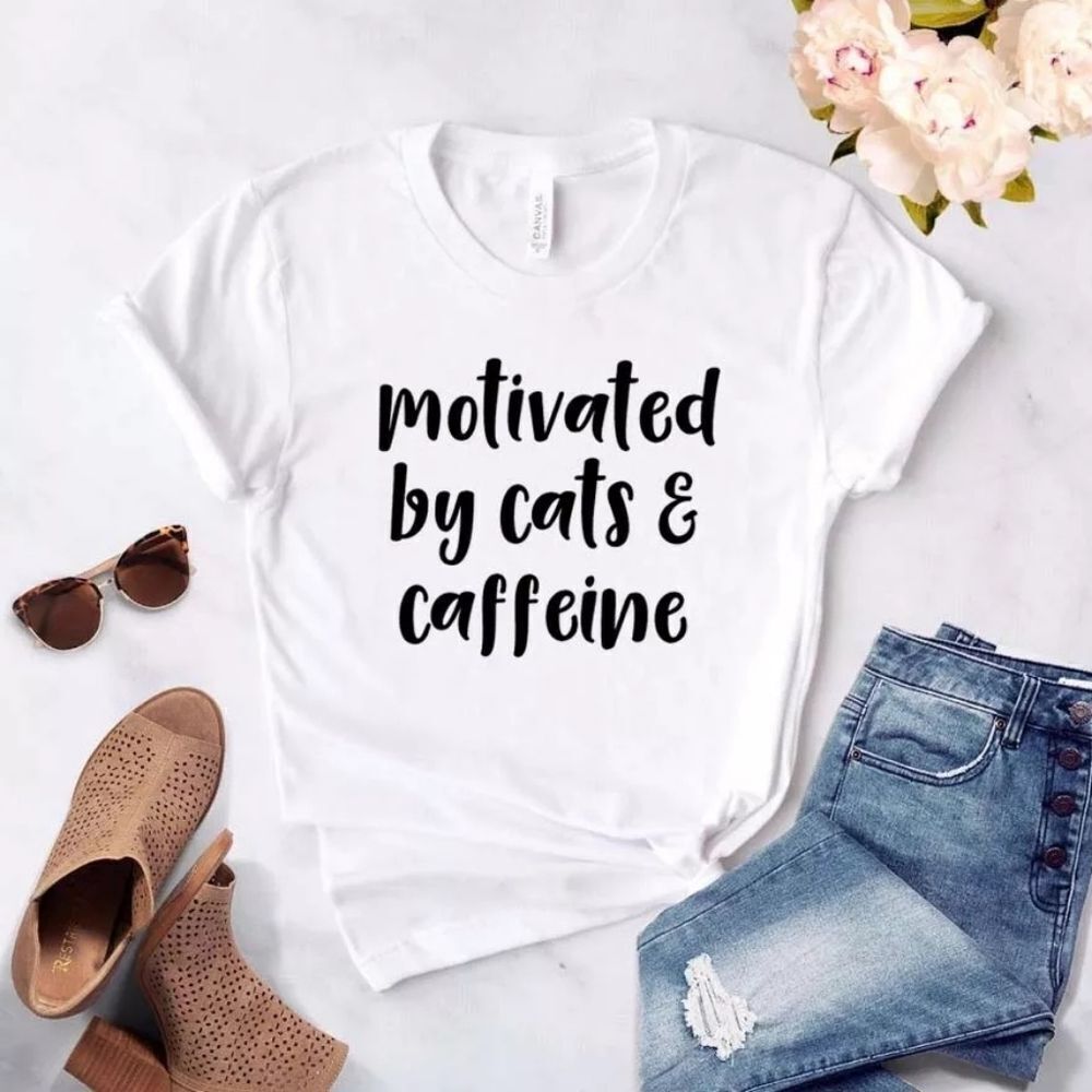Motivated By Cats & Caffeine 😻 Custom Tees